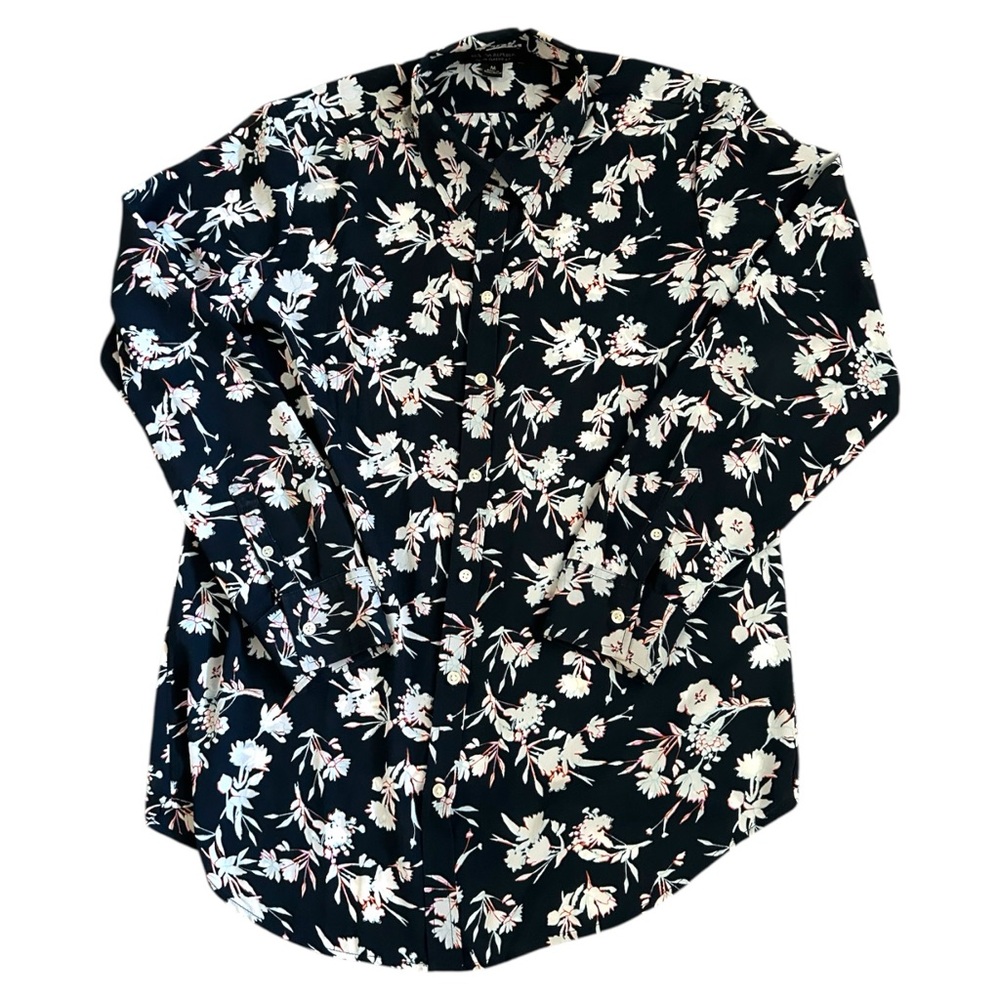 Banana Republic Navy Floral Print Dillon Classic Fit Shirt